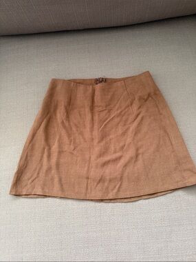 Princess Poly Zippered Classic Brown A-Line Micro Skirt